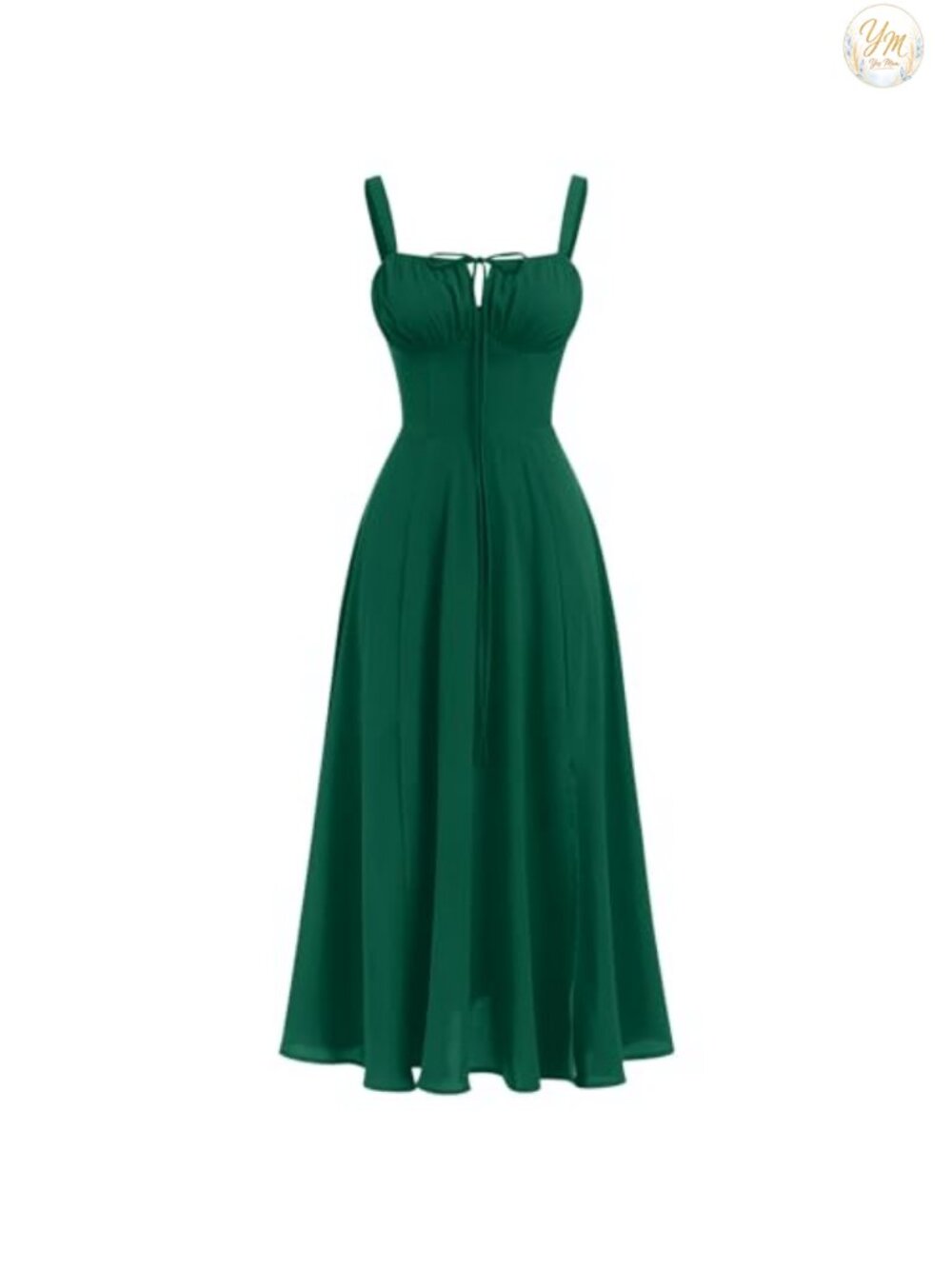 Women Floral Corset Dress Spaghetti Strap A-Line Midi Slit Sundress